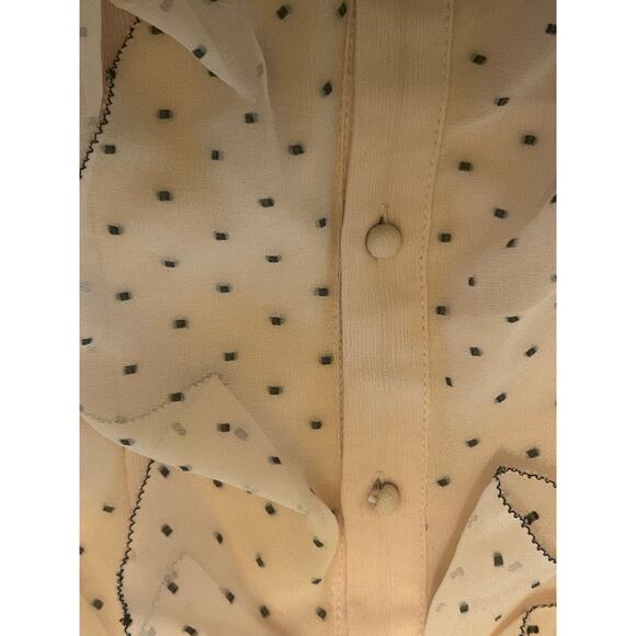Chico's Peach Ruffled Polka Dot Blouse Size 2 (L) - Picture 5 of 8